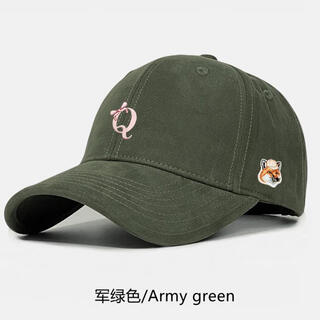 Maison hysan little fox baseball cap korean style versatile men's and women's fashionable peaked cap military green