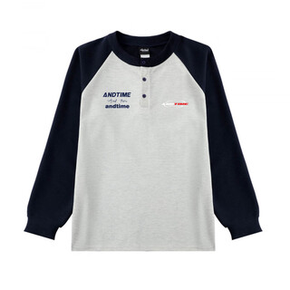 Li ning li ning henry collar long sleeve antique splicing heavy waffle american casual sports bottoming knitted sweater waffle long sleeve atime embroidered gray blue m _160-170cm85-125jin jin is equal to 0.5 kg