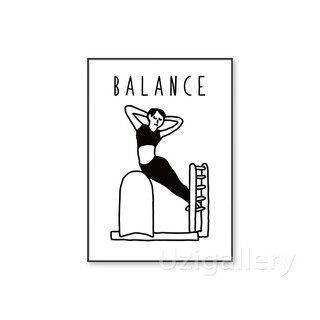 Ruixi balance yoga studio decorative painting yoga fitness room background wall hanging painting pilates line style mural a 30*40cm_art texture surface 2.5cm aluminum a