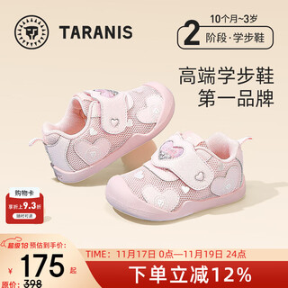 Tyrannis baby toddler shoes autumn new baotou anti-kick girls mesh shoes breathable easy to put on and take off functional shoes pink single mesh 20 suitable for feet length 12.3-12.7cm