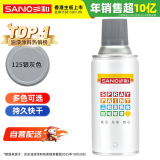 Sanhe ordinary self-painting hand spray paint chameleon industrial anti-corrosion paint metal anti-rust paint car wheel color change scratch repair automatic spray paint 350ml no.125 silver gray