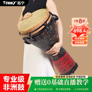 拓宁标准12寸专业演奏级非洲鼓成人云南丽江打击乐器轻质手拍大师鼓 升级烤漆鼓身净面+加厚鼓包