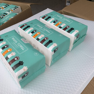 Oeiez 6 packs of disposable cotton soft towels for men and women, suitable for wiping faces, soft and baby-friendly, 3 packs of large and thickened pearl patterns, 300 cigarettes in total