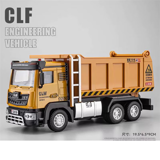 Children's large alloy dump truck toy car simulation large truck semi-trailer dump truck truck model medium alloy dump truck yellow
