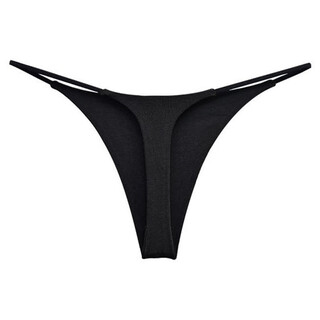 Pupan german high-quality hot seamless low-waisted thong men's large size peach butt cd cross-dressing black m