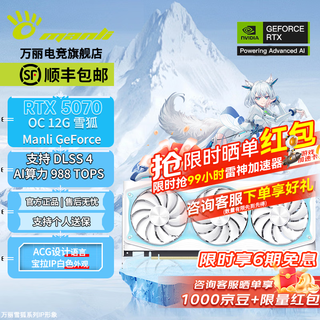 万丽【免息可选】GeForce RTX 5070 OC 12GB GDDR7 雪狐 DLSS 4 电竞设计直播AI独立游戏显卡 5070雪狐12g浅蓝