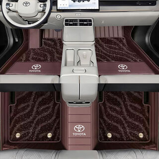 Litian is suitable for toyota highlander asia dragon camry prado corolla fully surrounded car floor mats double layer leather + jacquard blanket coffee color