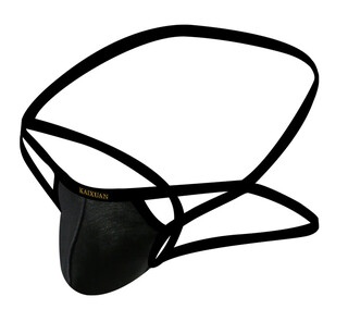 Wangjiang (wangjiang) men's sexy underwear fun thong ultra-thin breathable sexy pants fun briefs t black s /m