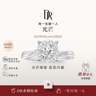 Dr ready stock sparkling and bright proposal diamond believe platinum ring 18 points h color si1 no. 11