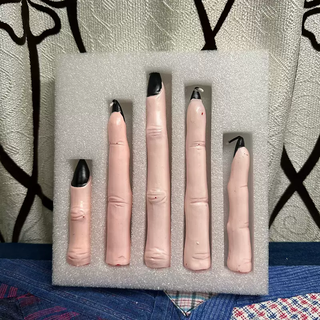 Yusenyi halloween finger candle indoor atmosphere scene layout decoration props tear candle a box of five paraffin wax pink