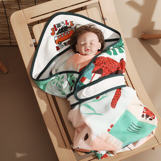 Other newborn baby cover autumn and winter thick newborn bunny pure cotton four seasons delivery room cover spring and summer thin cotton outing laughter six-layer gauze (recommended room temperature 22-32) 105x105cm