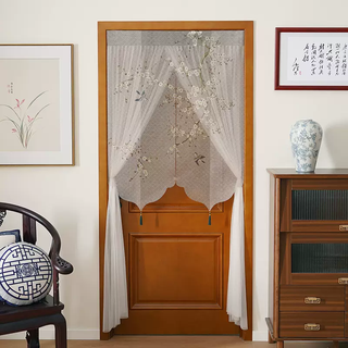 Yusenyi door curtain new chinese style printing four seasons universal room partition curtain household fabric half curtain privacy curtain plum blossom combination curtain 80x180cm
