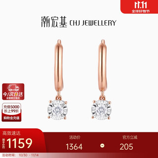 Trendy acer round flash 18k gold diamond earrings color gold earrings fashion high-end birthday gift for girlfriend red 18k single style