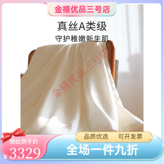 Silkworm queen silk cotton double-sided blanket baby type a thin quilt spring and summer mulberry silk newborn blanket milky white