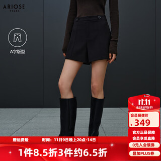 Enos yashi shopping mall same style 2025 winter new commuting modern high waist a-line shorts casual pants women 41023022 black l
