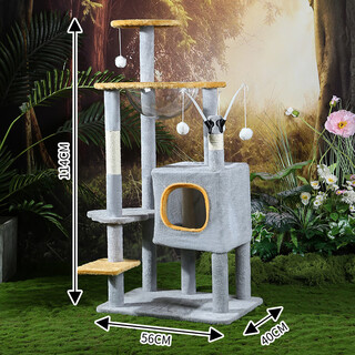 Guazhoumu large cat climbing frame cat nest hole multi-functional climbing frame jumping platform integrated cat nest winter plus velvet warm cat hammock 114cm 3 layers style one