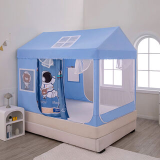 Children's mosquito net 2025 new home bedroom baby baby full bottom anti-fall blackout bed tent mongolian yurt astronaut-back bottom summer single curtain game large space 1 point 2 width * 1 point 9 length