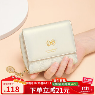 Cnoles wallet women's short small wallet student card bag id bag zipper bag birthday gift for girlfriend and wife