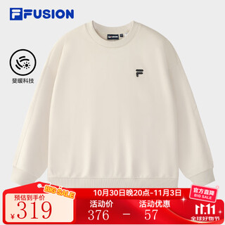 Fila fusion fila trendy brand couple style pullover sweatshirt simple loose knitted top autumn wear 芊豆ash-bg couple plus velvet style m