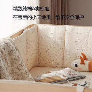 Xinpai danish style children's bed fence soft bag class a pure cotton crib anti-collision fence baby splicing bed guardrail can be customized star bed fence short bed fence 190*30 ready for delivery