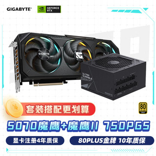 技嘉（GIGABYTE）魔鹰 5070 GAMING OC 12G 显卡 + 750W魔鹰II金牌电源套装