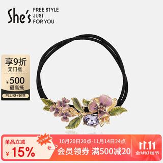 She s qianzi van gogh iris handmade oil-dropped headband gradient flower double-strand rubber band headband birthday gift for girlfriend