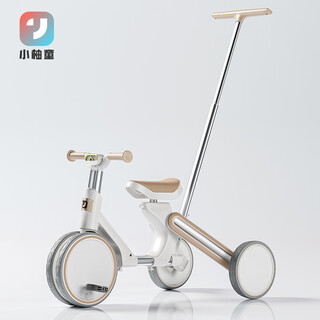 Xiaoyoutong children's tricycle bicycle 1-3-5 years old baby stroller multi-functional baby stroller push balance car cream white