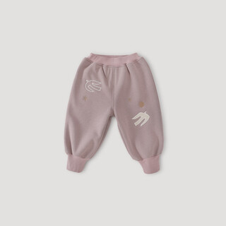 Bali piggy girls warm pants winter children's velvet pants thickened casual pants infant and toddler leg pants autumn and winter pants for baby girls gray pink 90