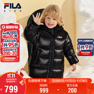 FILA斐乐儿童童装棉羽2025年冬季新款男女中大童中长款羽绒服