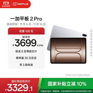 Oneplus tablet 2 pro national subsidy 13.2-inch tablet pc snapdragon 8 extreme edition chip 12gb+512gb glacier silver game office student