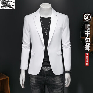 B prorsum burberry men's white suit top small suit jacket casual trendy plus size men's clothes men's handsome white s