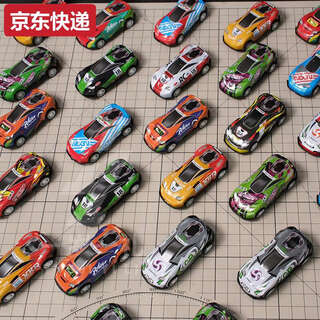 Alloy iron car pull-back toy car children's racing model car 17-year-old remote control steam tank boy 2 2-pack alloy car color and style random