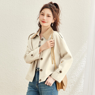Terre bleue temperament and high-end coat for women 2025 autumn new fashion slim and versatile casual top for small people
