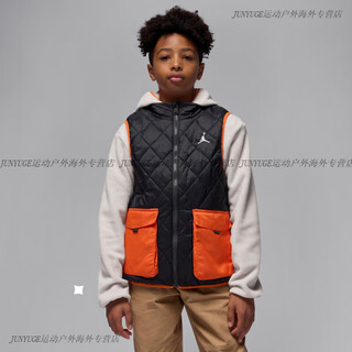 Nike (nike) big children's three-in-one two-piece vest winter new boys' polar fleece jordan iq9998 genuine 010 black 170 m