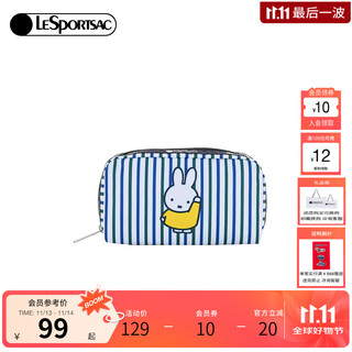 Lesportsac new co-branded bag women's bag dopamine clutch bag cute wallet gift for girls miffy stripe/green