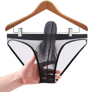 Open thong panties can be inserted into double butts, men's perverted and no-take-off men's special sexy underwear, real hair leakage, hot cr, designated 3 pieces m