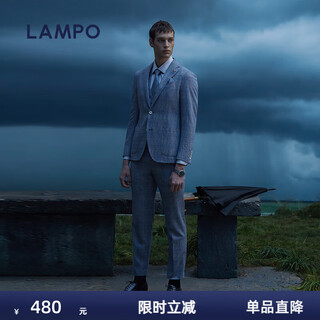 Blue leopard (lampo) special offer basic wardrobe spring men's suit men's suit suit top suit (light gray base blue check) 52 (175/104a) c