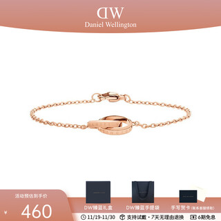 Daniel wellington dw necklace women's small double ring simple light luxury niche design clavicle chain birthday gift for girlfriend rose gold bracelet 185mm-dw00400162