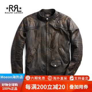 拉夫劳伦（Ralph Lauren）男装 经典款修身版型皮革机车夹克RL90195 001-图片色 XS