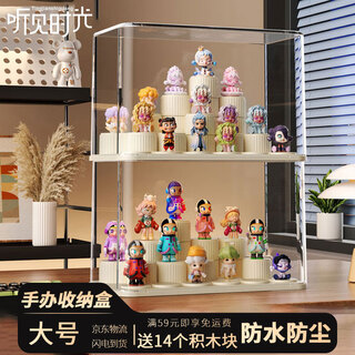 Hear time blind box hand-made storage box labubu display box bubble mart storage display cabinet transparent large