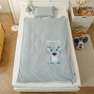 Chichititi pure cotton anti-kick quilt artifact baby sleeping bag for middle and large children outdoor camping children spring, summer, autumn and winter little monster upper and lower independent quilt core removable with feather silk cotton quilt core-100x160cm 1 thin core + 2 thick core + sleeping bag cover +