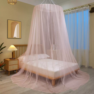 Yusenyi dome mosquito net ceiling no bracket needed new home 1.5 meter free installation 1.2 princess style floor-standing encrypted thickening warm jade-single door 1.0m3.3 feet bed