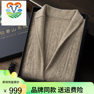 1436 ERDOS鄂尔多斯市产男士高档高端纯羊绒衫男100山羊绒高品质羊绒衫毛衣 高雅驼 PL-2471 S