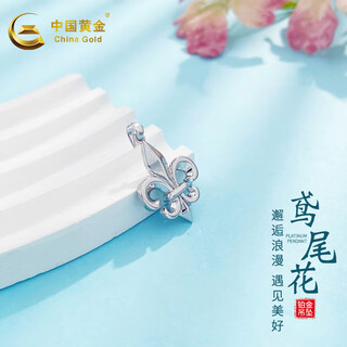China gold (china gold) (china gold) platinum pendant pt950 elegant iris pendant for women for girlfriend and wife's birthday, about 2.94g