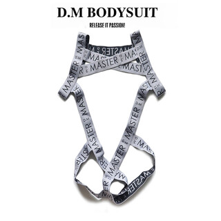 Dm men's jumpsuit thong ring letter shoulder strap sexy sexy ring underwear hollow personality gay lilac m100-115jin jin equal to 0.5 kg one size