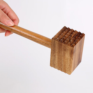 Etslle longxiu martillo de carne de madera maciza de madera de acacia martillo de carne de doble cara para filetes ablandador de carne especial martillo de carne de ciprés para el hogar