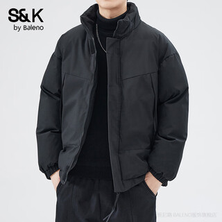 Baleno s&k series autumn and winter new cotton-padded jacket for boys, thickened and warm, loose stand-up collar cotton-padded jacket, casual jacket, cotton-padded jacket, black cotton-padded jacket, genuine sale l