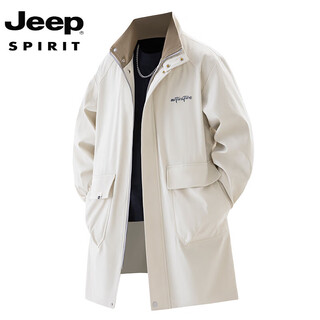 Jeep spirit large size windbreaker jacket for men medium and long 2025 spring and autumn new casual loose jacket fat man plus fat plus size 8808 khaki 4xl