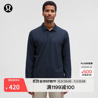 Lululemon丨pique men's classic cut pique long-sleeved casual shirt lm3f74s navy blue s