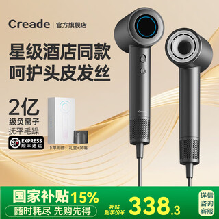 Creade high-speed hair dryer home hair drying high-power quick-drying negative ion hair care hotel hair dryer birthday gift valentine's day gift box k-4032 national subsidy k-4032 platinum gray